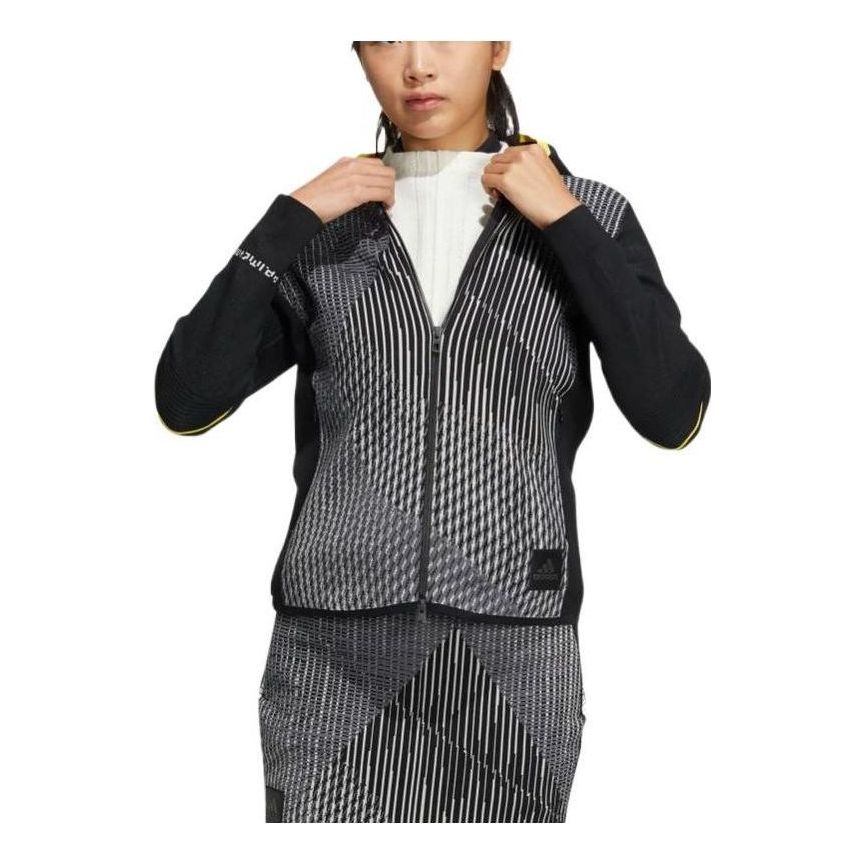 (WMNS) adidas Statement Primeknit Hooded Jacket Asia Sizing 'Black Grey' HG1676