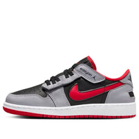 (GS) Air Jordan 1 Low FlyEase 'Black Cement Grey Fire Red' DN4639-060