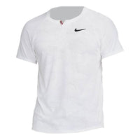 Men's Nike Dri-Fit Solid Color Logo Printing Mesh Pullover Short Sleeve White T-Shirt DA4363-100