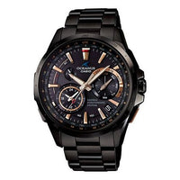 CASIO Stainless Steel Strap Mens BlackGold Analog OCW-G1000B-1A2