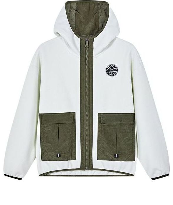 (GS) Under Armour Color Block Pocket Jacket 'White Green' 234104150