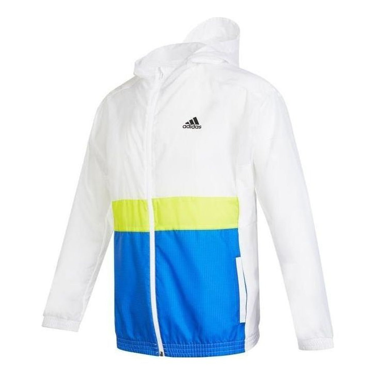 (GS) adidas Logo Windbreaker Jacket Asia Sizing 'White Blue Green' HE2562