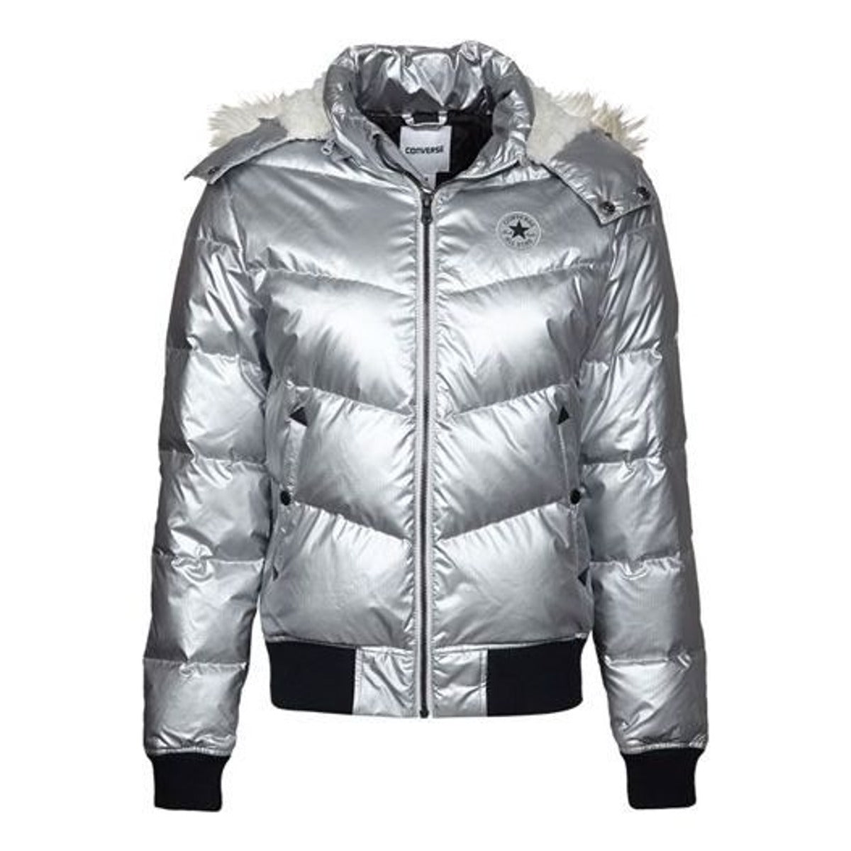 (WMNS) Converse Down Jacket Asia Sizing 'Silver' 10002882-A01