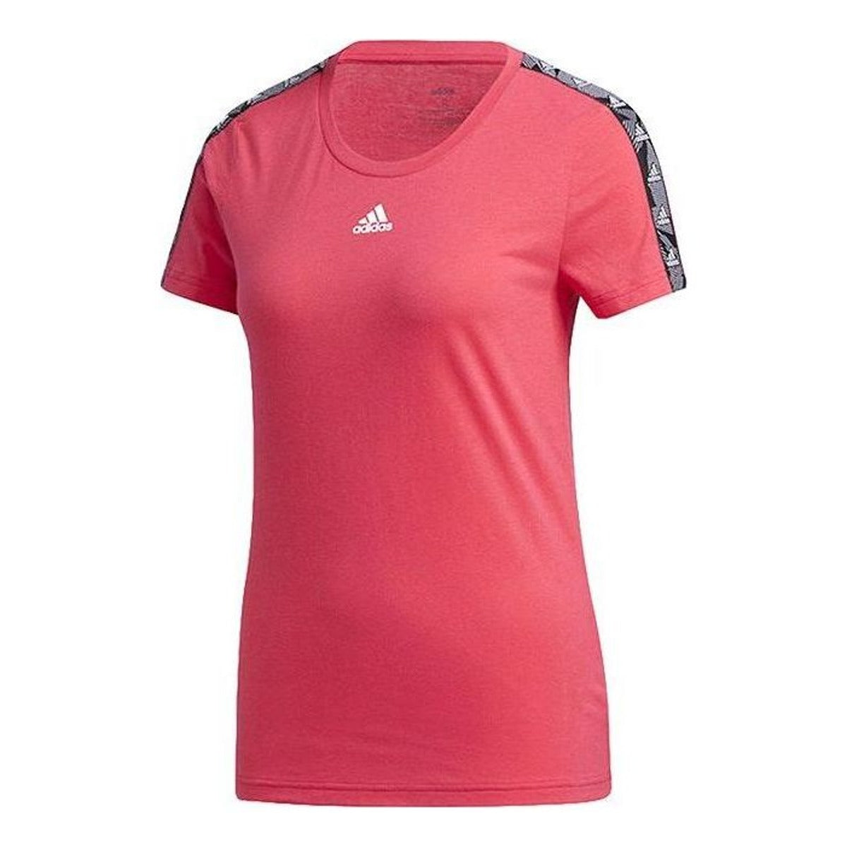 (WMNS) adidas Essentials Tape T-Shirt Asia Sizing 'Pink Black' GE1133