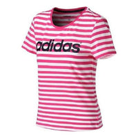 (WMNS) adidas Stripe T-Shirt Asia Sizing 'Pink White' AK1176