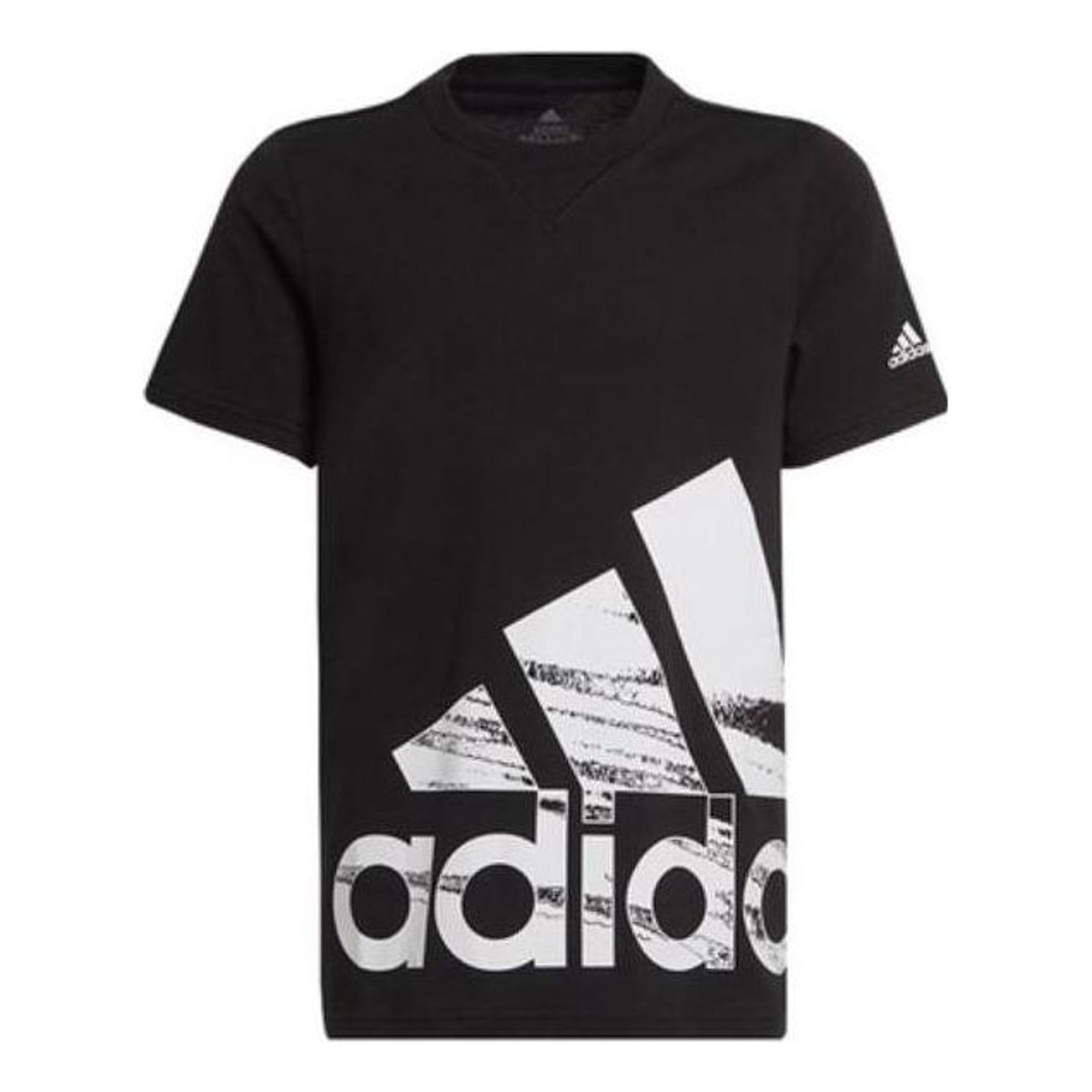 (GS) adidas Logo T-Shirt Asia Sizing 'Black White' HA4013