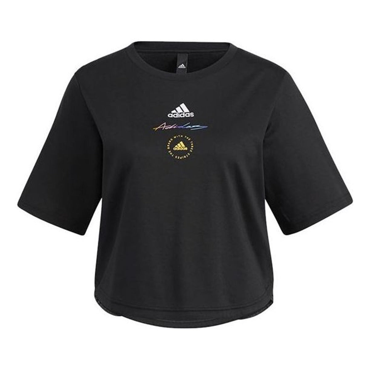 (WMNS) adidas UST T-Shirt Asia Sizing 'Black White' HE9984