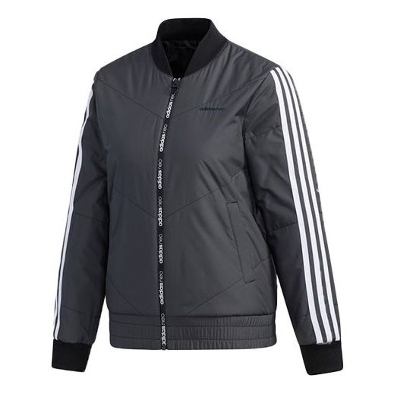 (WMNS) adidas Neo Winter Cropped Jacket Asia Sizing 'Black White' GJ8855