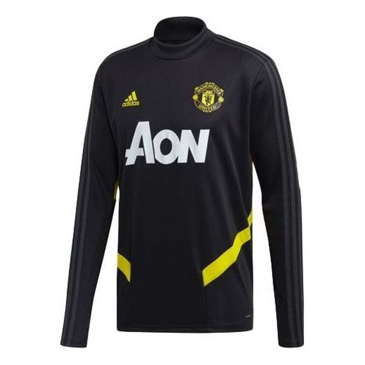 adidas Manchester United Training Top Asia Sizing 'Black Yellow' DX9037