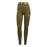 (WMNS) adidas Techfit Logo Graphic Long Tights Asia Sizing 'Green' HD1988