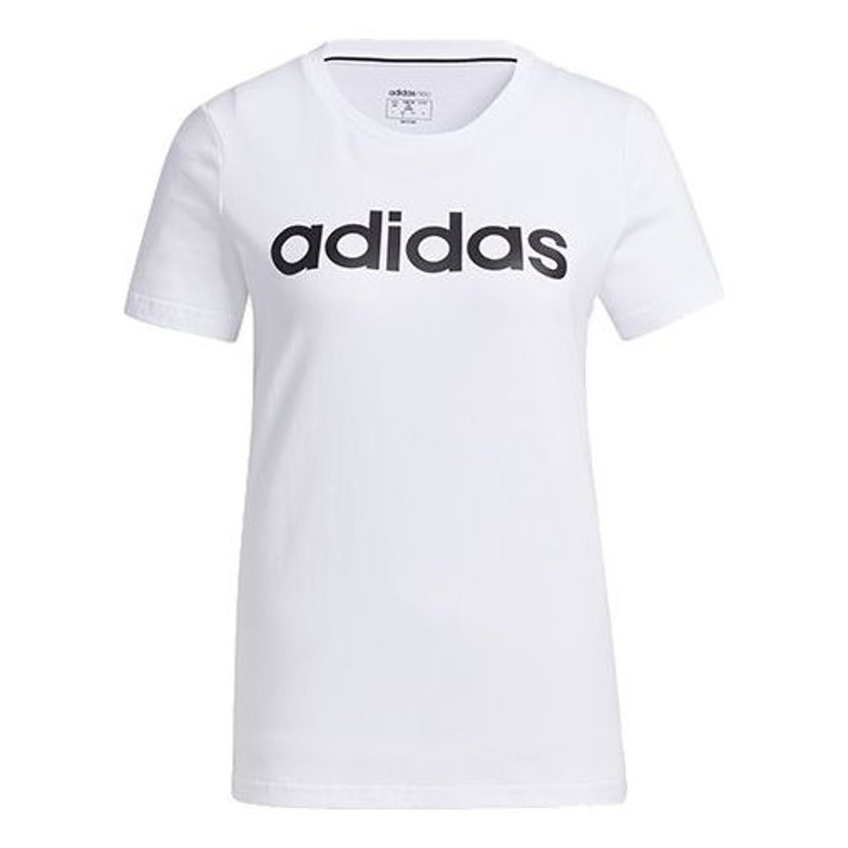 (WMNS) adidas Essentials Linear T-Shirt Asia Sizing 'White Black' GP7139