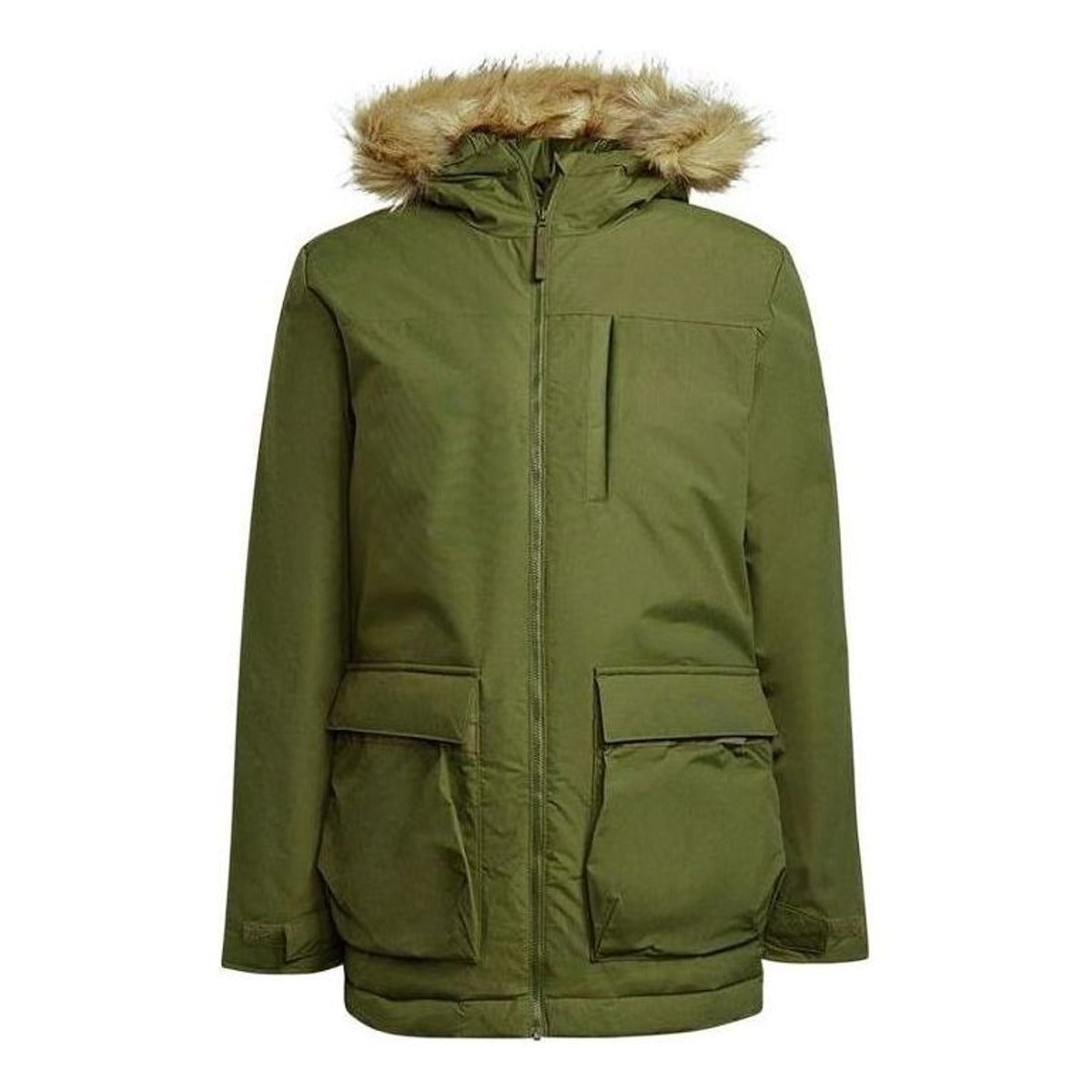 adidas Utilitas Hooded Parka Jacket Asia Sizing 'Tan' GT1700