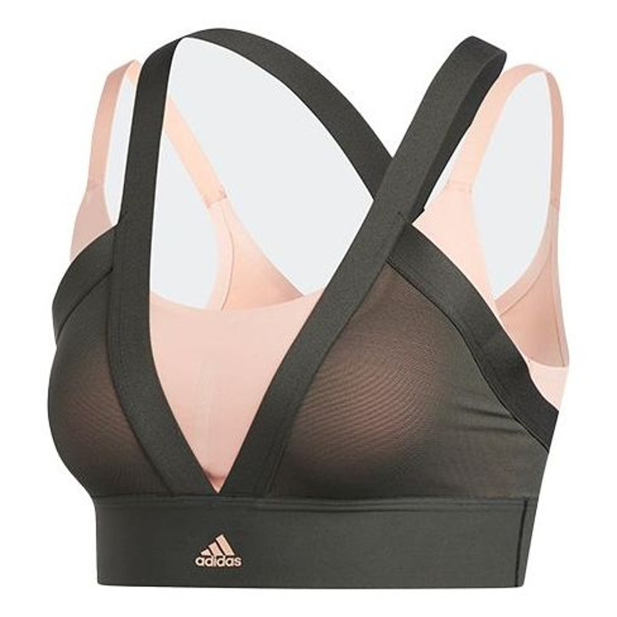 (WMNS) adidas All Me Layered Sports Bra Asia Sizing 'Green Pink' DZ6089