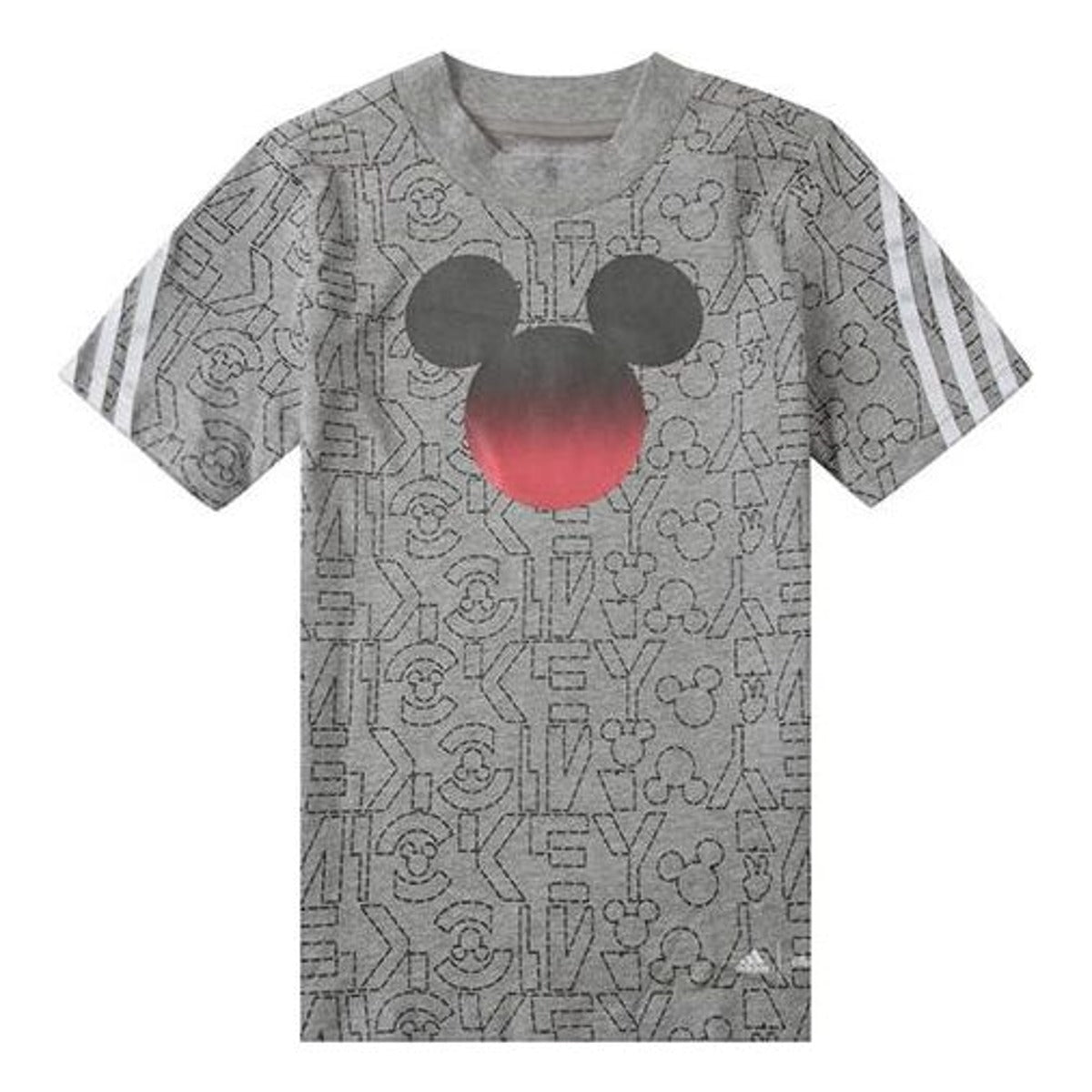 (GS) adidas x Disney Mickey Mouse T-Shirt Asia Sizing 'Grey White' HA6578