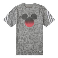 (GS) adidas x Disney Mickey Mouse T-Shirt Asia Sizing 'Grey White' HA6578