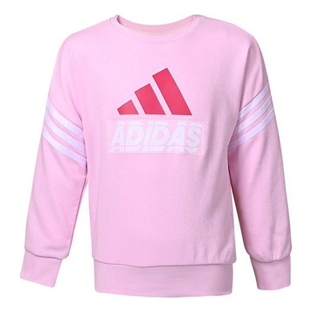 (GS) adidas Graphic Sweatshirt. Asia Sizing 'Pink White' H40250