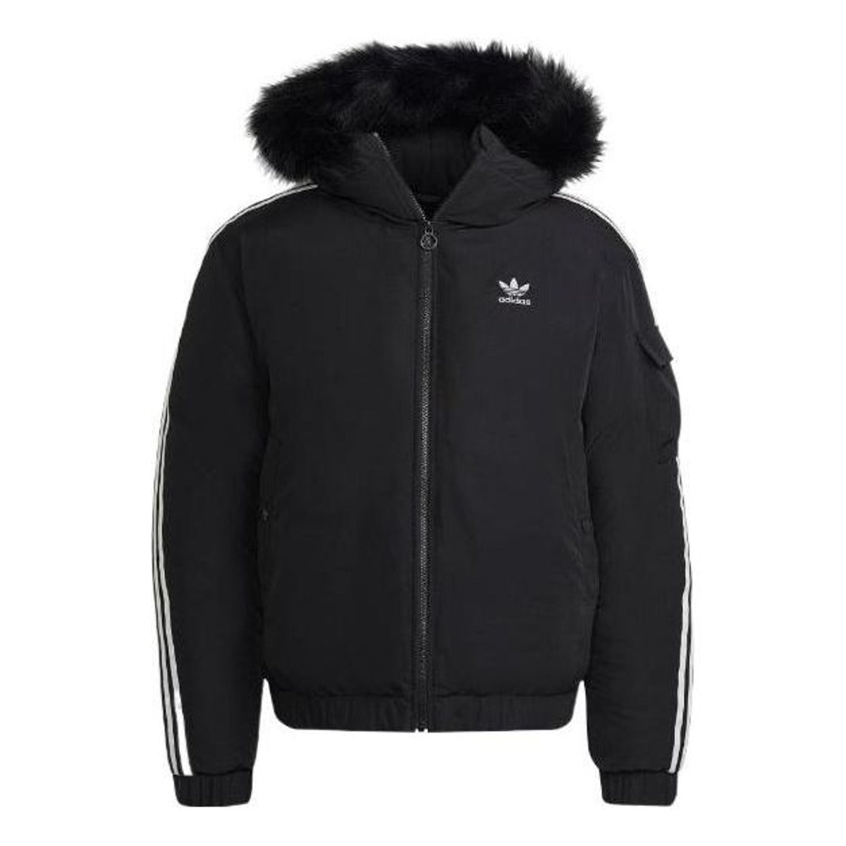 adidas Winter Originals Bomber Jacket Asia Sizing 'Black White' HR4435