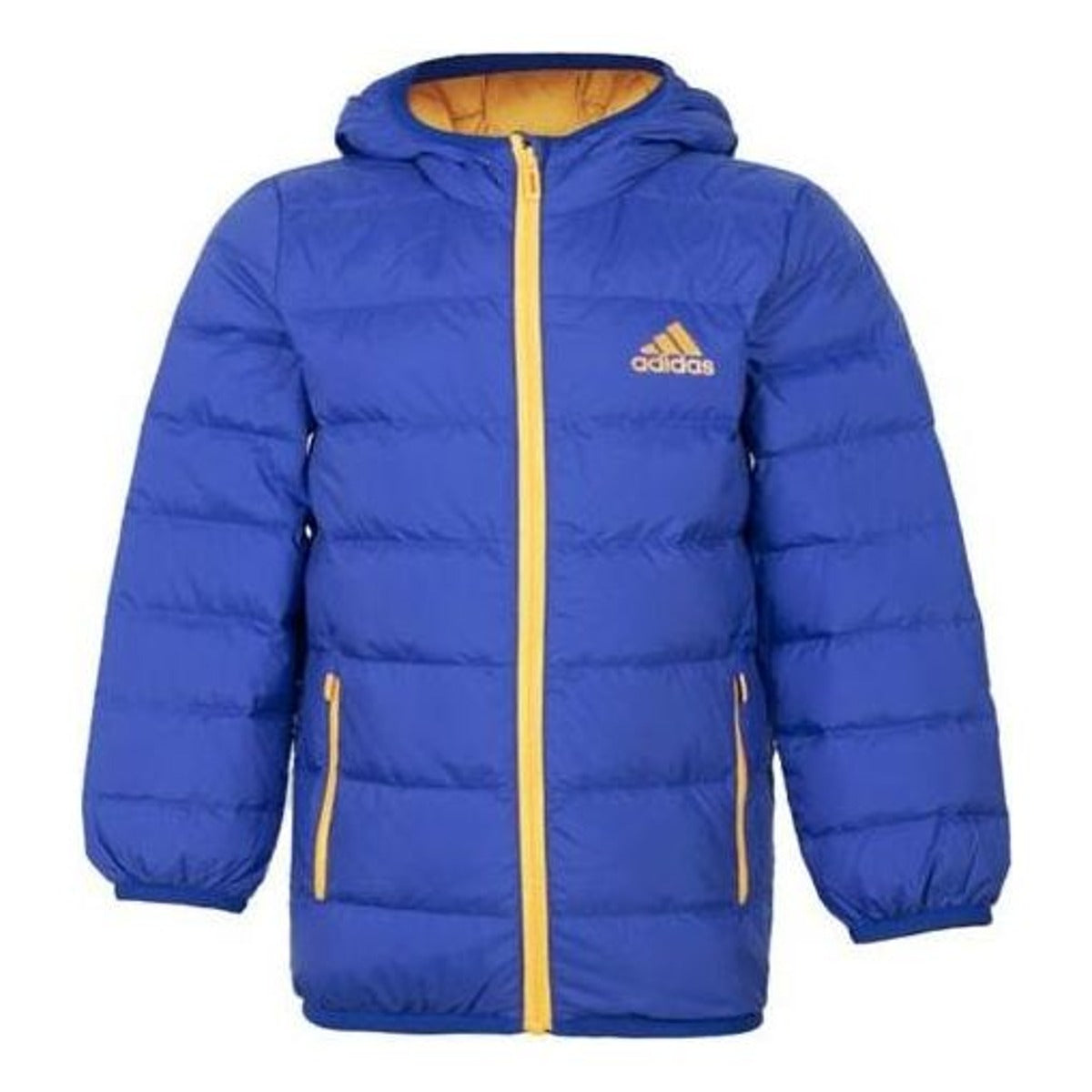 (GS) adidas Lightweight Down Jacket Asia Sizing 'Blue Yellow' H40324