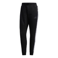 (WMNS) adidas French Terry Comfort Pants Asia Sizing 'Black White' FM9326