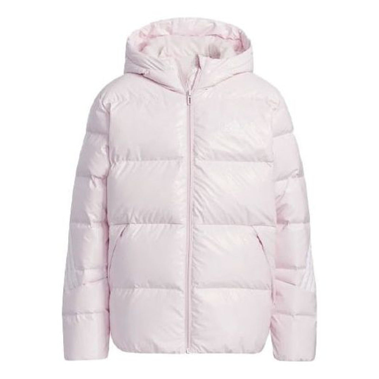 (GS) adidas Metallic Fabric Down Jacket Asia Sizing 'Pink' H45022