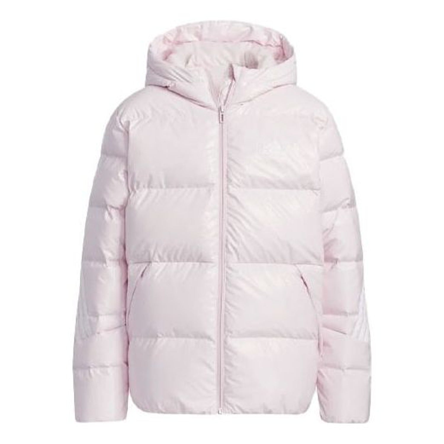 (GS) adidas Metallic Fabric Down Jacket Asia Sizing 'Pink' H45022