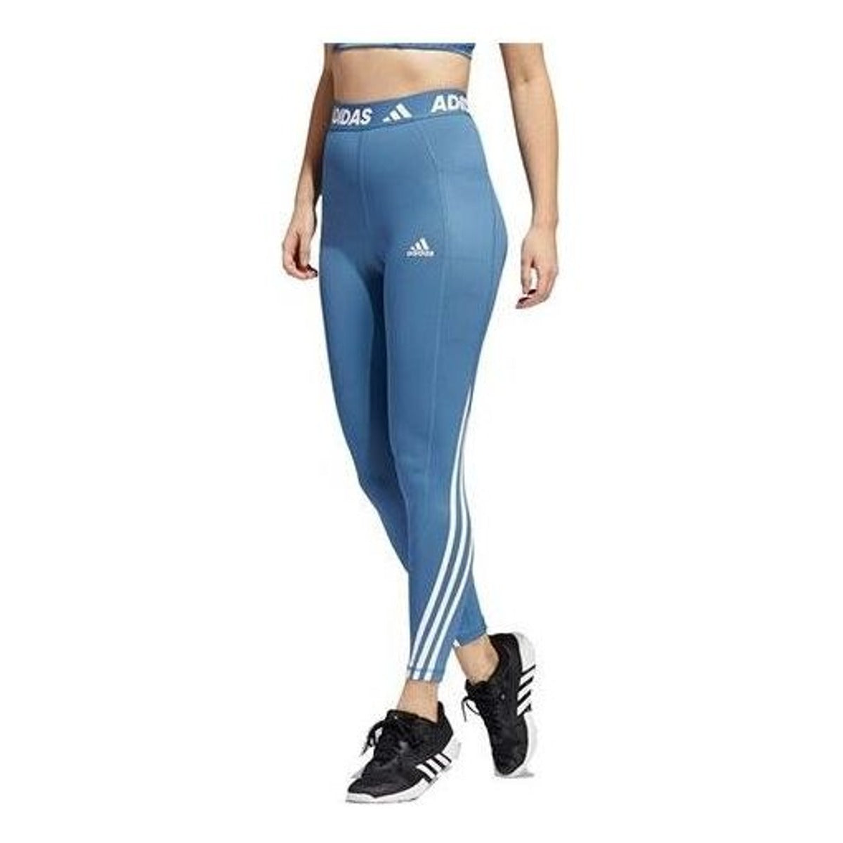 (WMNS) adidas Techfit 3-Stripes Long Gym Tights Asia Sizing 'Blue' HD4493
