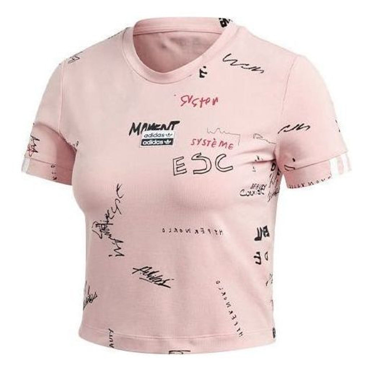 (WMNS) adidas R.Y.V. T-Shirt Asia Sizing 'Pink Black' GD3059