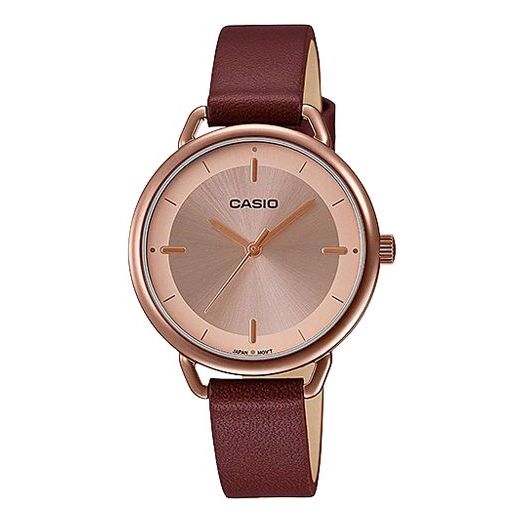 CASIO ENTICER Series Wrist Brown Quartz Waterproof Gold Watch Dial Gold Analog LTP-E413RL-5ADF