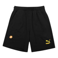 (GS) PUMA Logo Sweatshorts 'Black' 537954-01