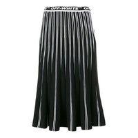 (WMNS) Off-White Pleated Knit Skirt 'Black' OWHL003R19C980571000