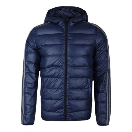 adidas neo Athleisure Casual Sports Stay Warm Stripe hooded down Jacket Blue FK9922
