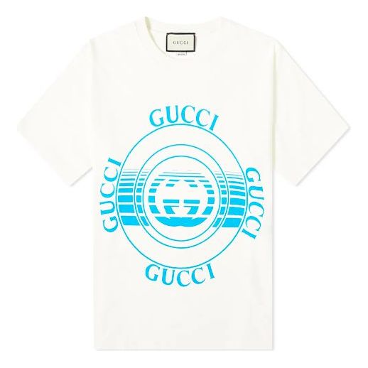 Gucci SS21 Logo Pattern Round Collar Male White 616036-XJCSQ-9101