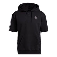 adidas Dm Ss Hoodle Casual Breathable Basketball hooded Sports Short Sleeve Black HB6757