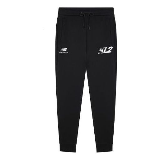 New Balance Essentials Stacked Logo Sweatpants Asia Sizing 'Black White' MP13580-BK