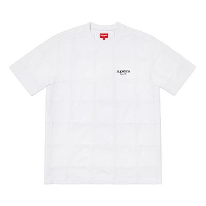 Supreme FW18 Patchwork Pique Tee White Splicing Short Sleeve Unisex SUP-FW18-107