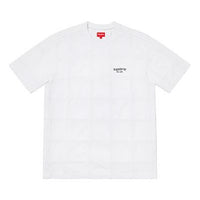 Supreme FW18 Patchwork Pique Tee White Splicing Short Sleeve Unisex SUP-FW18-107