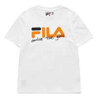 FILA FUSION Logo Printing Sports Round Neck Short Sleeve White T11W123102A-WT