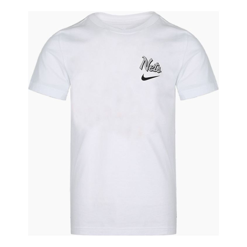 Nike Brooklyn Nets Printing Basketball Short Sleeve White CK9075-100