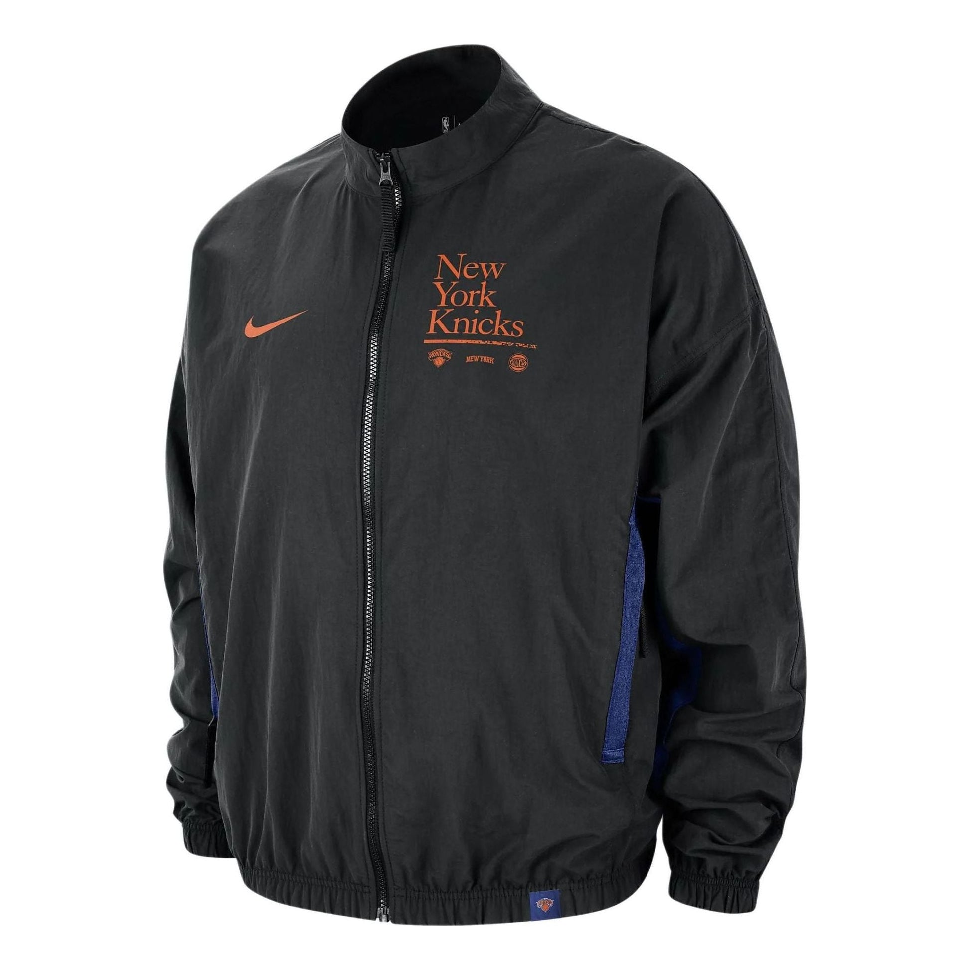 Nike NBA New York Knicks DNA Courtside Woven Graphic Jacket 'Black Orange' FD8537-010