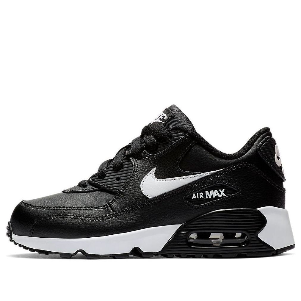 (PS) Nike Air Max 90 LTR Leather Low-Top Black/White 833414-025