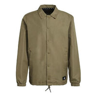 Men's adidas Logo Solid Color Lapel Jacket Brown GR4083