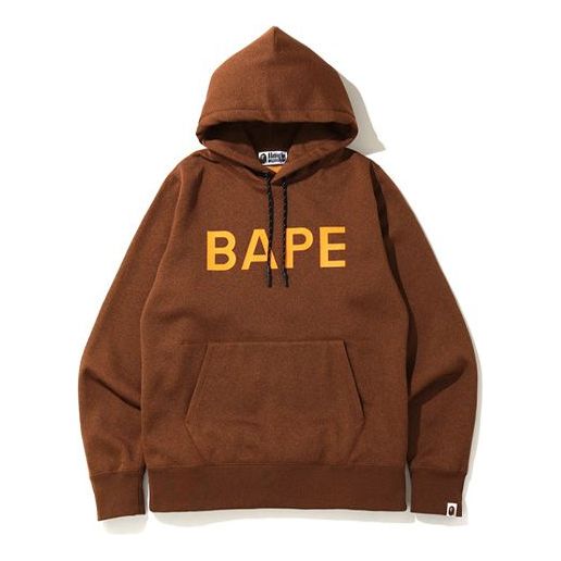 BAPE Contrasting Colors Alphabet Printing Long Sleeves Unisex Coffee 0ZXSWM114008E