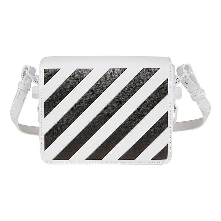 (WMNS) Off-White logo Shoulder Bag Black White OWNA011S194230670110