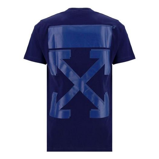 Off-White FW21 Arrow Printing Round Neck Short Sleeve Ordinary Version Blue OMAA027F21JER0074545