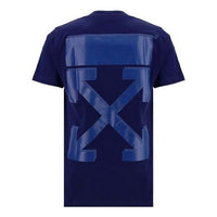 Off-White FW21 Arrow Printing Round Neck Short Sleeve Ordinary Version Blue OMAA027F21JER0074545