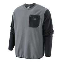 Nike pocket zipper splicing warm cotton-padded Hoodie 'Black' FD2376-068