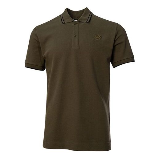 Men's McQ Alexander McQueen SS21 Embroidered Polo Shirt Coffee 277624-RMT72-3049