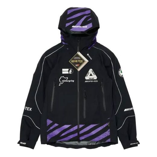 PALACE SS21 x AMG Crossover Gore-Tex Jacket Black Logo Micro Mark Tiger Stripes Hooded Jacket P20AMGGT001