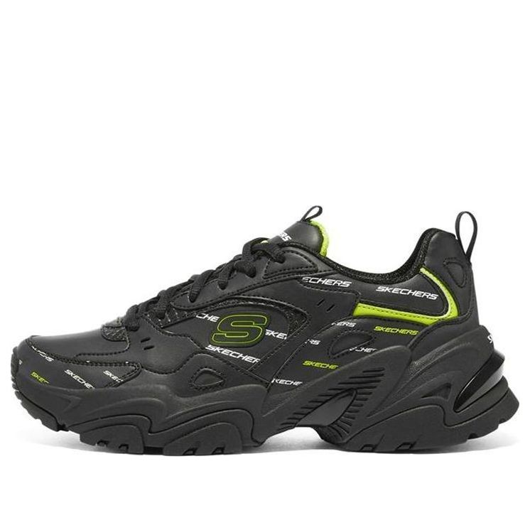 (WMNS) Skechers Stamina V2 'Black White Green' 149629-BKWL