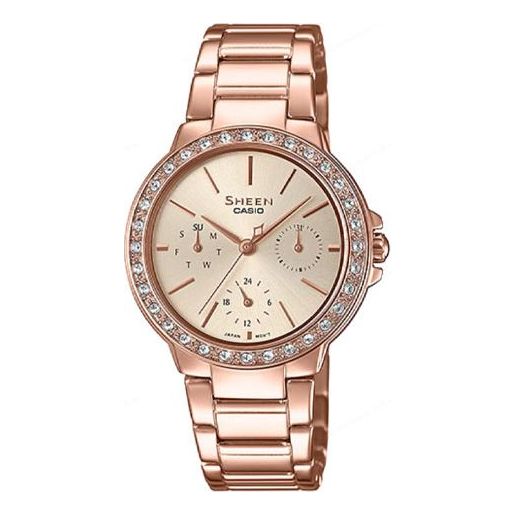 CASIO SHEEN Series Unicorn Casual Waterproof Steel Band Rose-gold Stainless Steel Strap Rose Gold Analog SHE-3069PG-9A